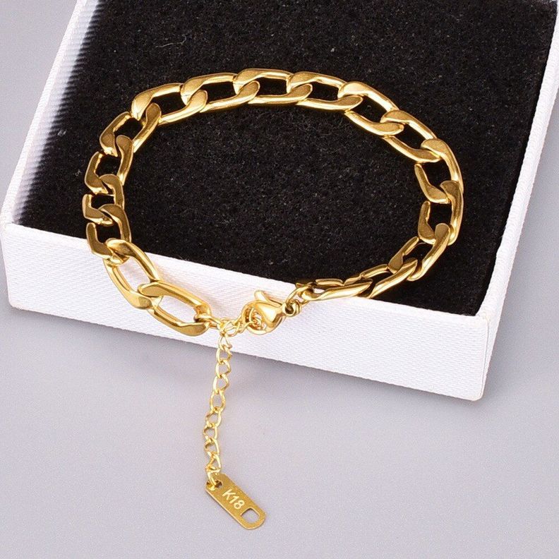 Pulsera Mujer Ajustable Cadenas Oro 18kt Bañado-2