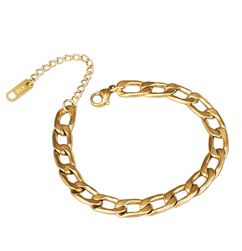Pulsera Mujer Ajustable Cadenas Oro 18kt Bañado-0