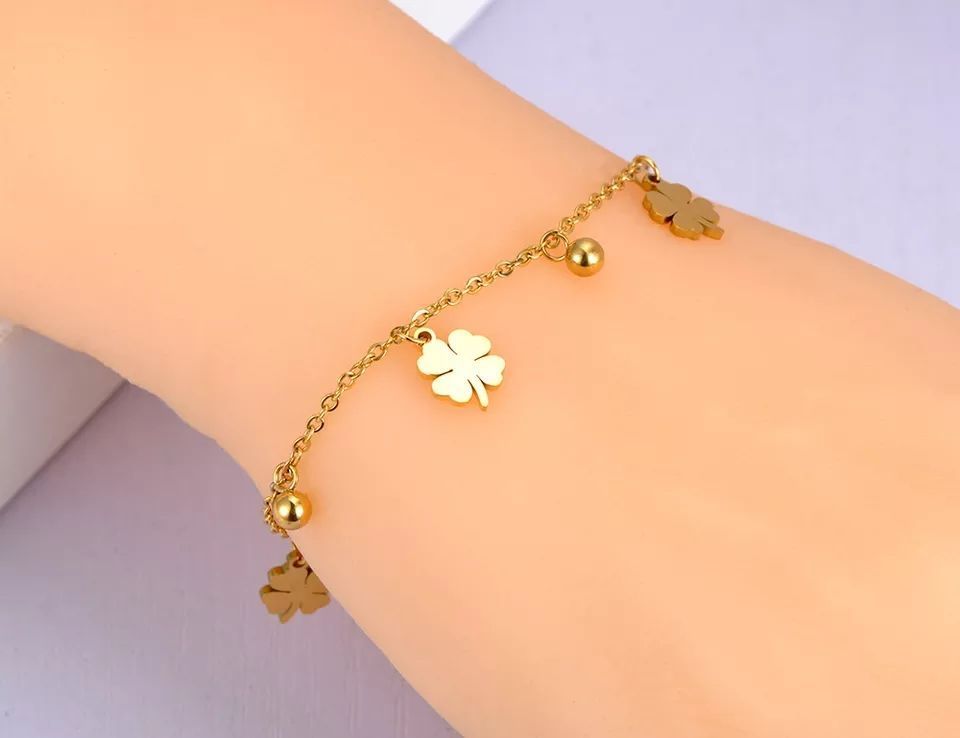 Pulsera Trébol De La Suerte Oro 18kt-1