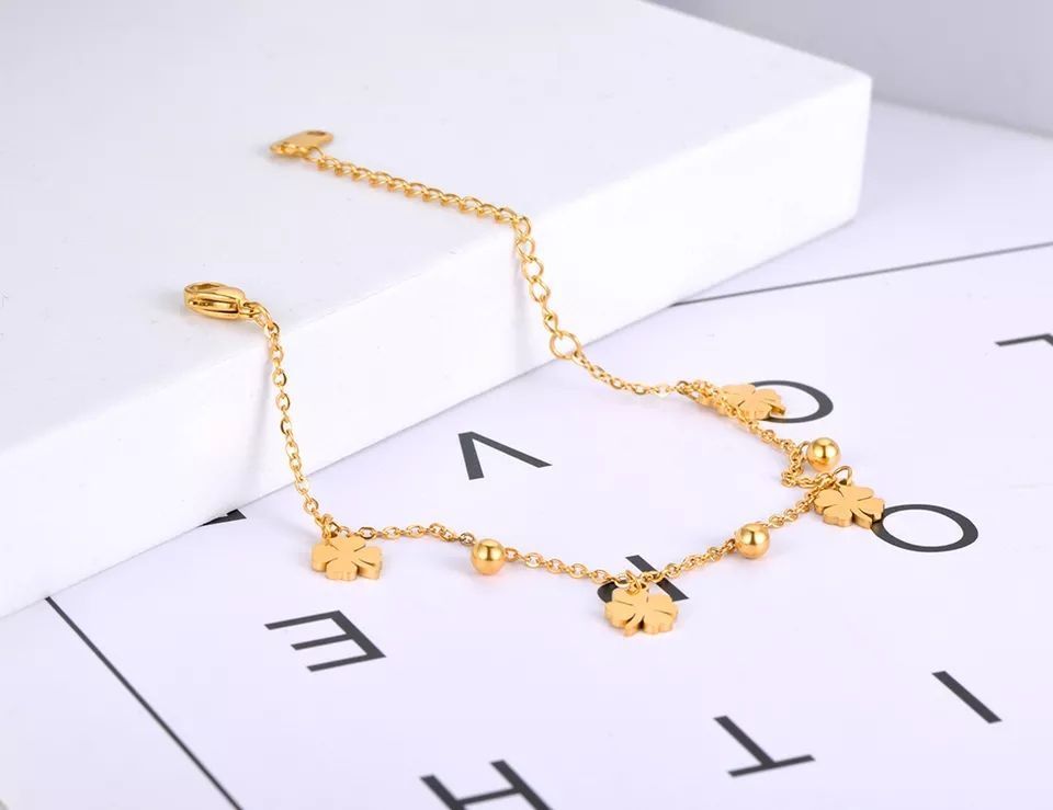 Pulsera Trébol De La Suerte Oro 18kt-2