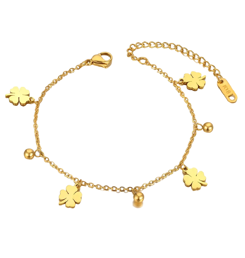 Pulsera Trébol De La Suerte Oro 18kt-0