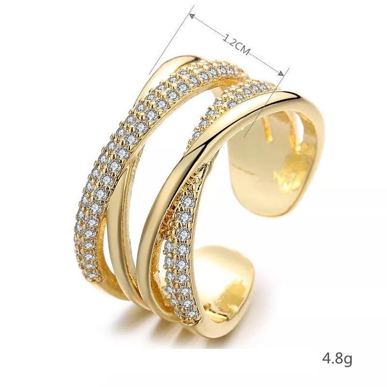 Anillo Tipo Cintillo Baño Oro 18kt Ajustable abierto LUXURYJOYASCL-2