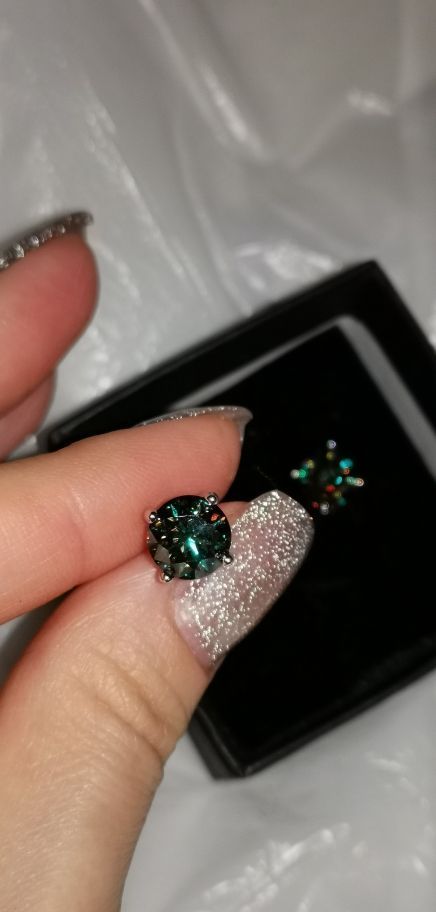 Aros De Moissanita Oro Blanco 18kt sobre plata Incluye Certificado GRA-2