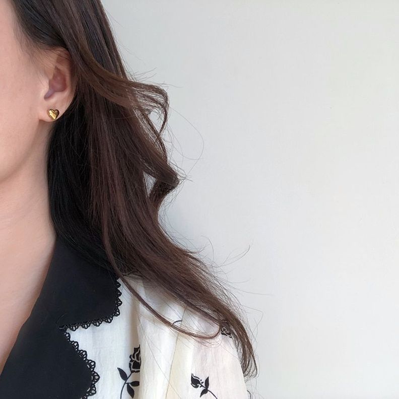 Aros Pendientes Corazón Baño Oro 18kt-1
