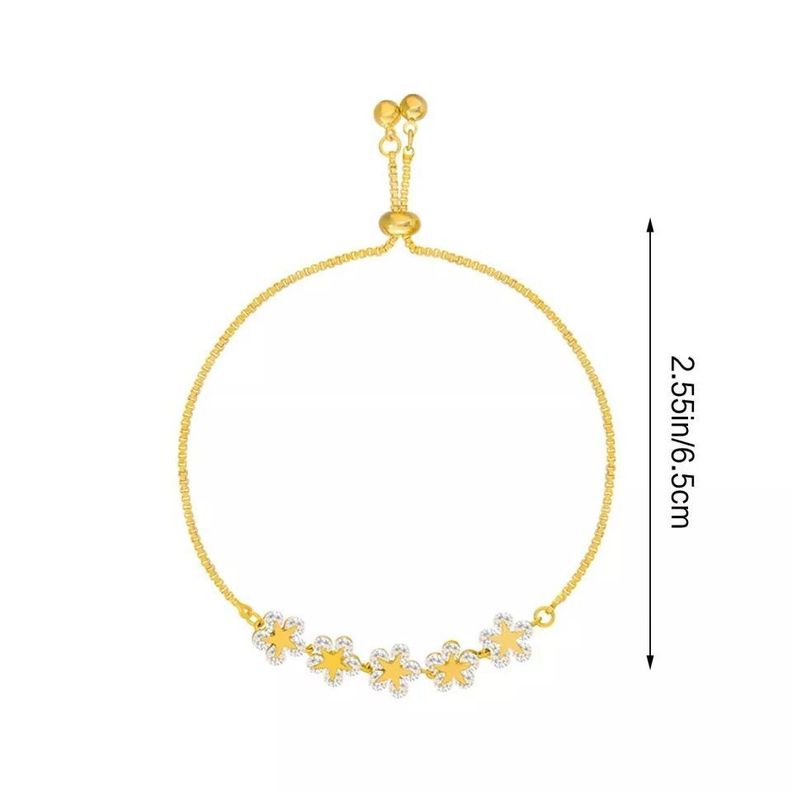 Pulsera Flores Hechas Con Cristal De Swarovski Oro -5