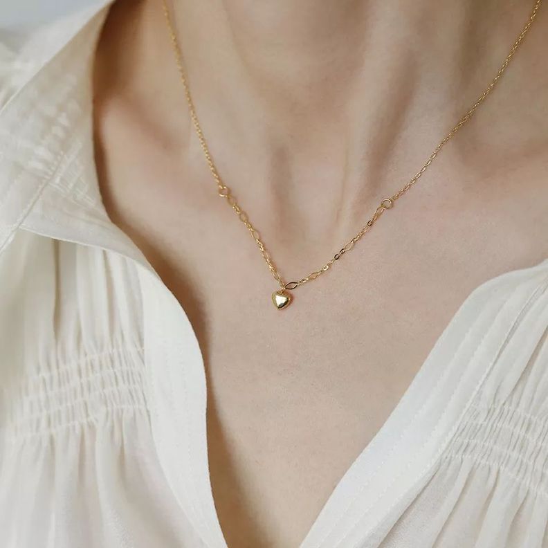 Collar Corazón Clásico Oro 18k bañado Exclusivo-2