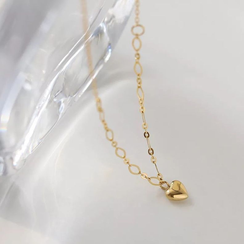 Collar Corazón Clásico Oro 18k bañado Exclusivo-3