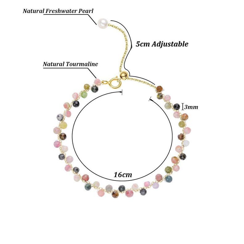 Pulsera Fina Turmalina Colores Oro 18k Luxury-2