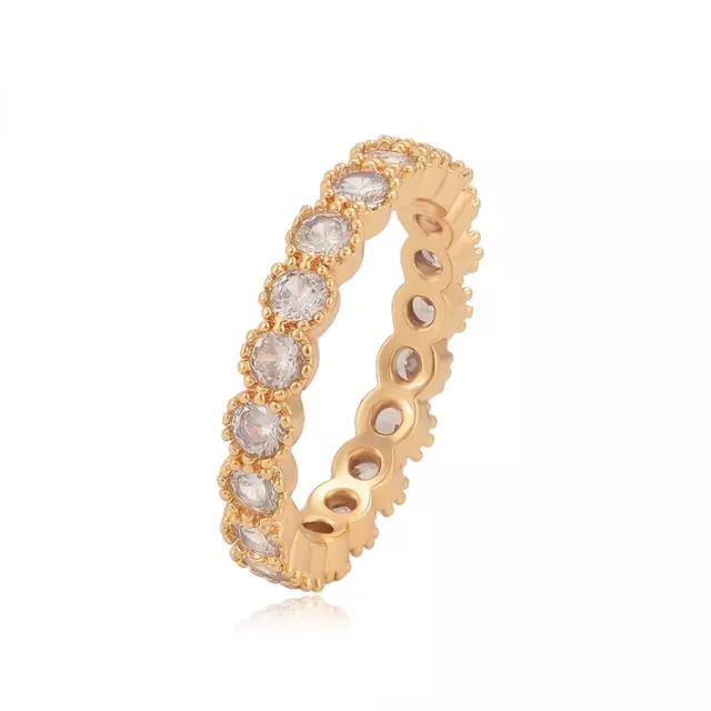 Anillo Corona Baño Oro 18kt Circones Cúbicos Exclusivo-2