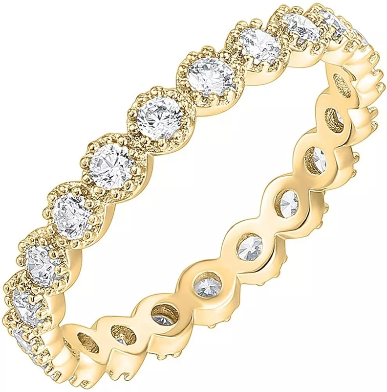 Anillo Corona Baño Oro 18kt Circones Cúbicos Exclusivo-0