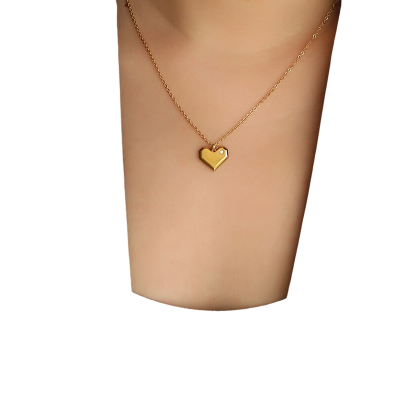 Collar Mujer Corazon Diamante Oro 18kt BAÑO-0