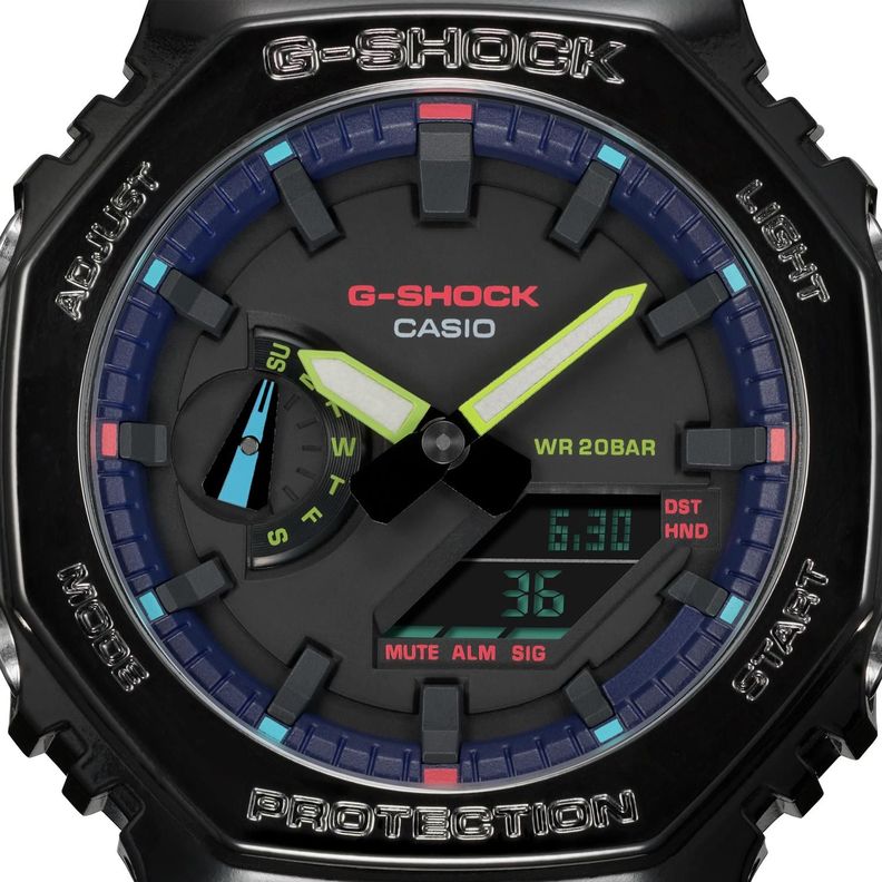 Reloj G-SHOCK GA-2100RGB-1ADR Carbono/Resina Hombre Negro-1
