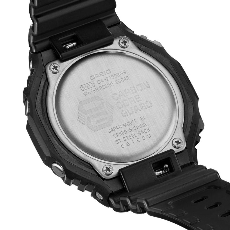 Reloj G-SHOCK GA-2100RGB-1ADR Carbono/Resina Hombre Negro-4