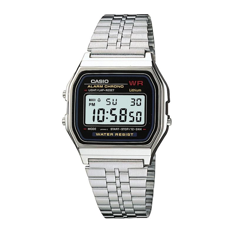 Reloj CASIO A159W-N1DF Resina/Cromado Unisex Plateado-0