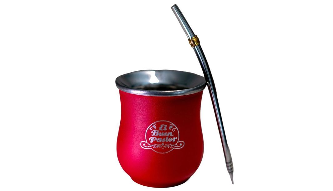 Set Matero Copita Rojo Acero Inoxidable El Buen Pastor-1