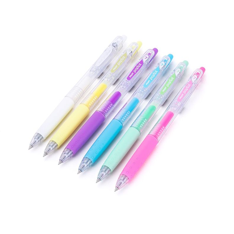 Set 6 Lápices Gel Poplol 0.7mm Pasteles Pilot-0