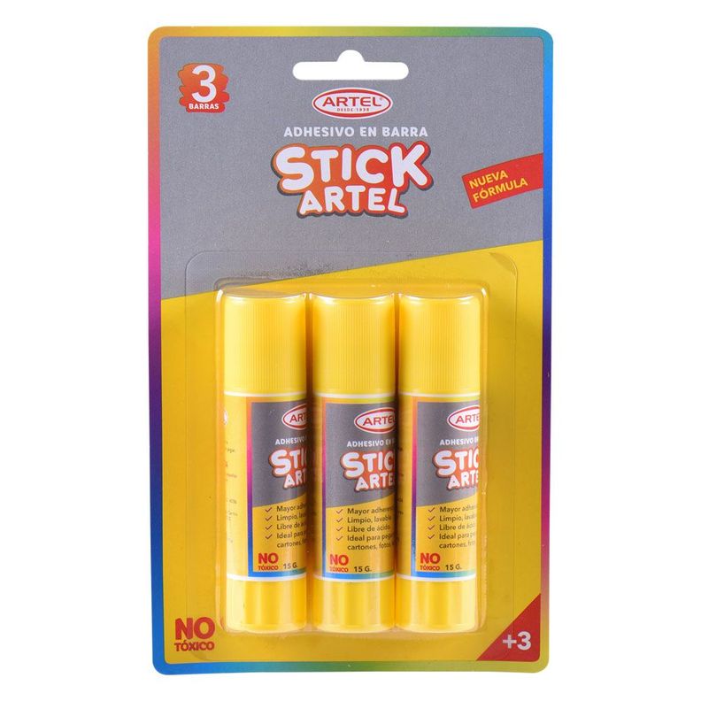 Set 3 Barras De Pegamento Stick 15g Artel-0