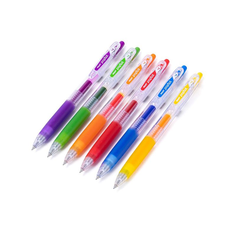 Set 6 Lápices Gel Poplol 0.7mm Basicos Pilot