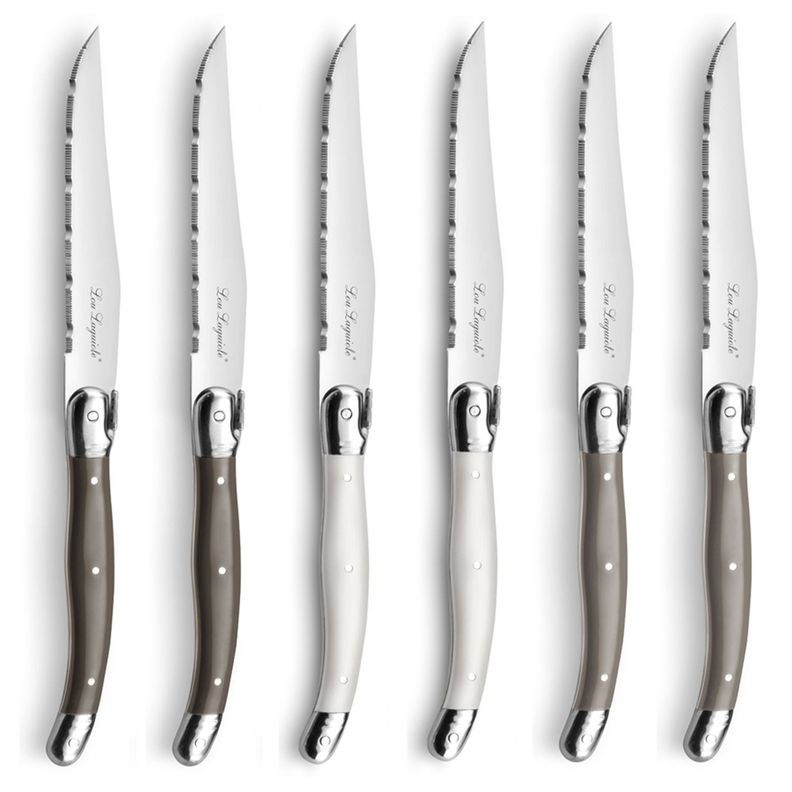 SET 6 CUCHILLOS CARNE TRICOLOR LAGUIOLE BLOQUE-1