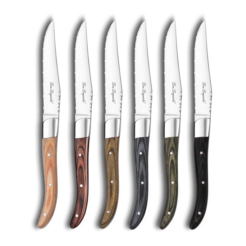 SET 6 CUCHILLOS CARNE MIX COLORES LOUIS LOU LAGUIOLE
