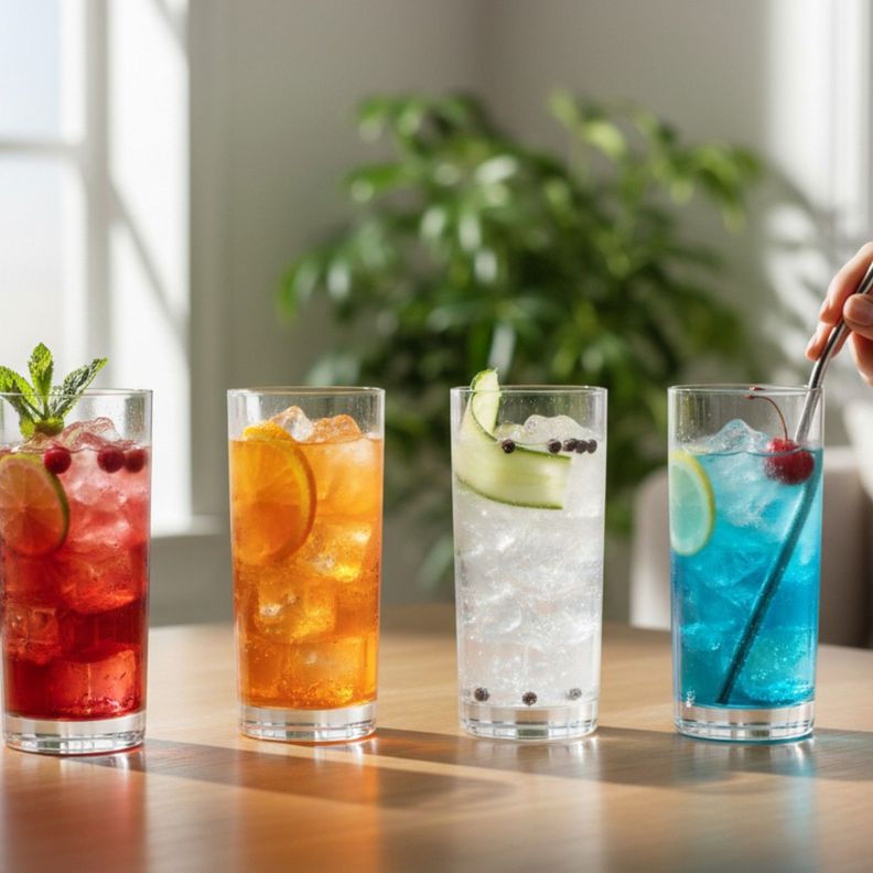 SET 4 VASOS ALTOS FIRENZE BOHEMIA 350 ML Transparente