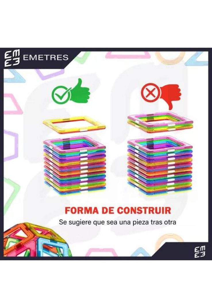 Bloques magnéticos de construcción didácticos, 84 piezas rosadas-4