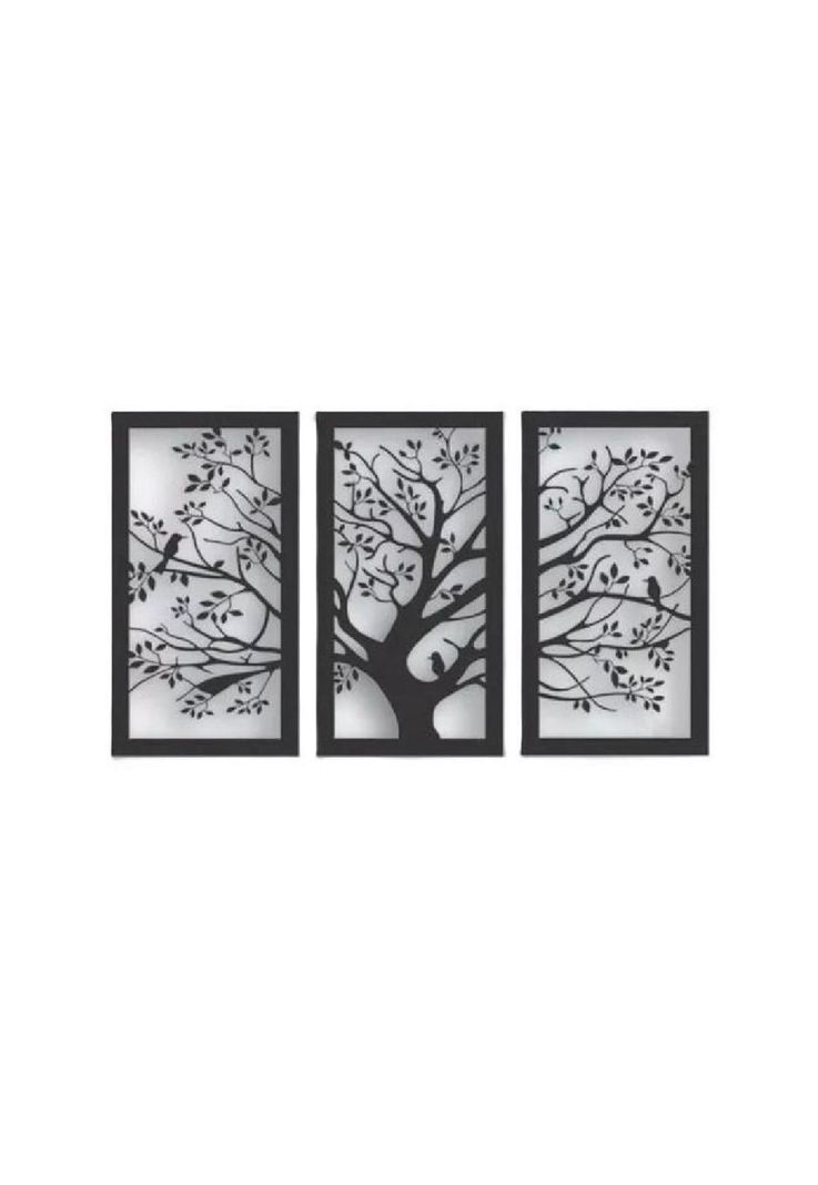 Cuadro decorativo tríptico de árbol de la vida, 35x60 cm-0