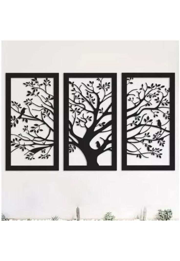 Cuadro decorativo tríptico de árbol de la vida, 35x60 cm-2