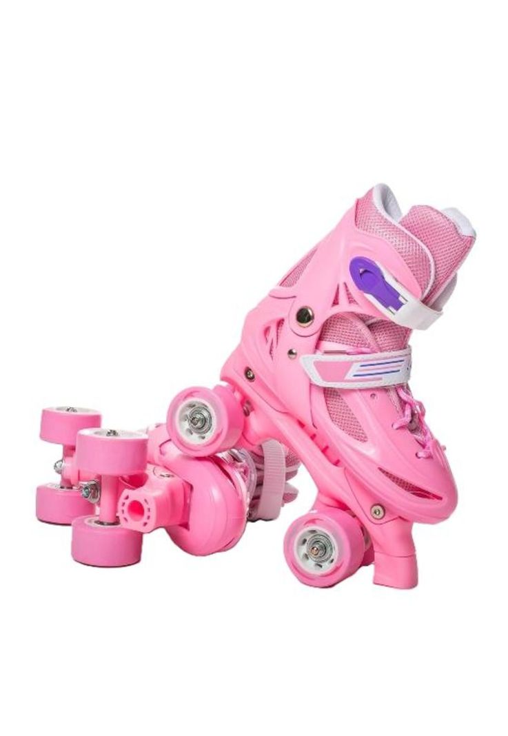 Patín 4 ruedas + set protección talla 25-28, rosado-3