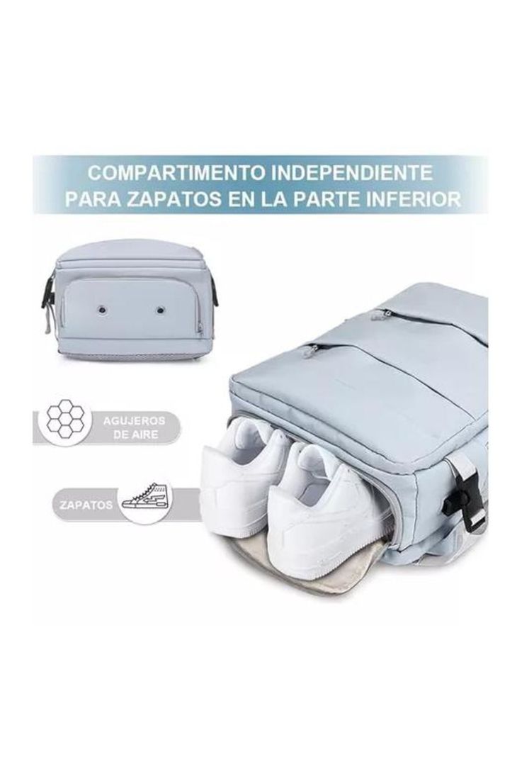 Mochila de Viaje para Cabina de Avión - Impermeable con USB - Color Gris-3