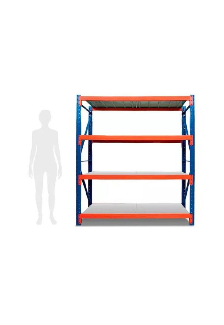 Estante Metálico Rack 200x200x60cm Sin Pernos Soporta 800kg Color Azul-1