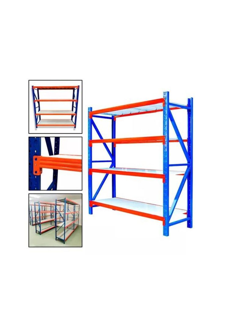 Estante Metálico Rack 200x200x60cm Sin Pernos Soporta 800kg Color Azul-3
