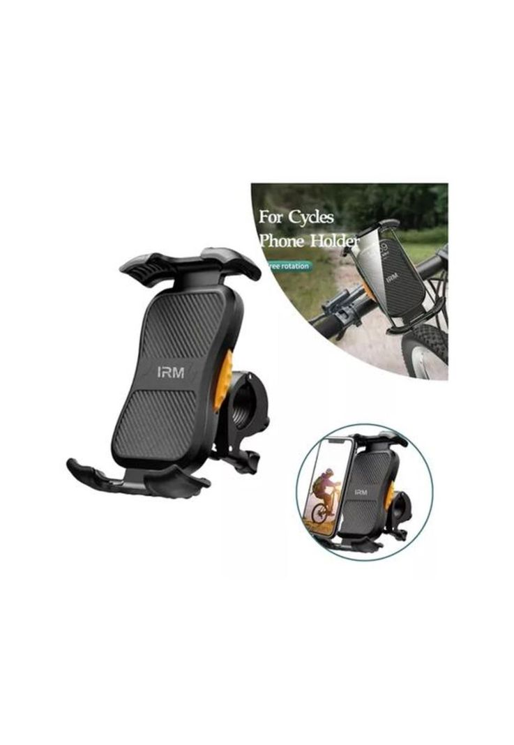 Soporte de teléfono celular para bicicleta/moto, 360º ajustable, color negro-1