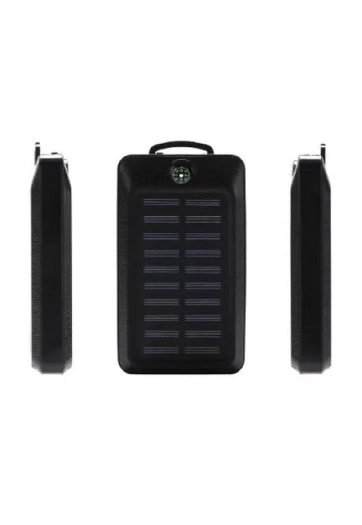 Solar power bank 20,000 mAh, cargador solar impermeable, color negro-1