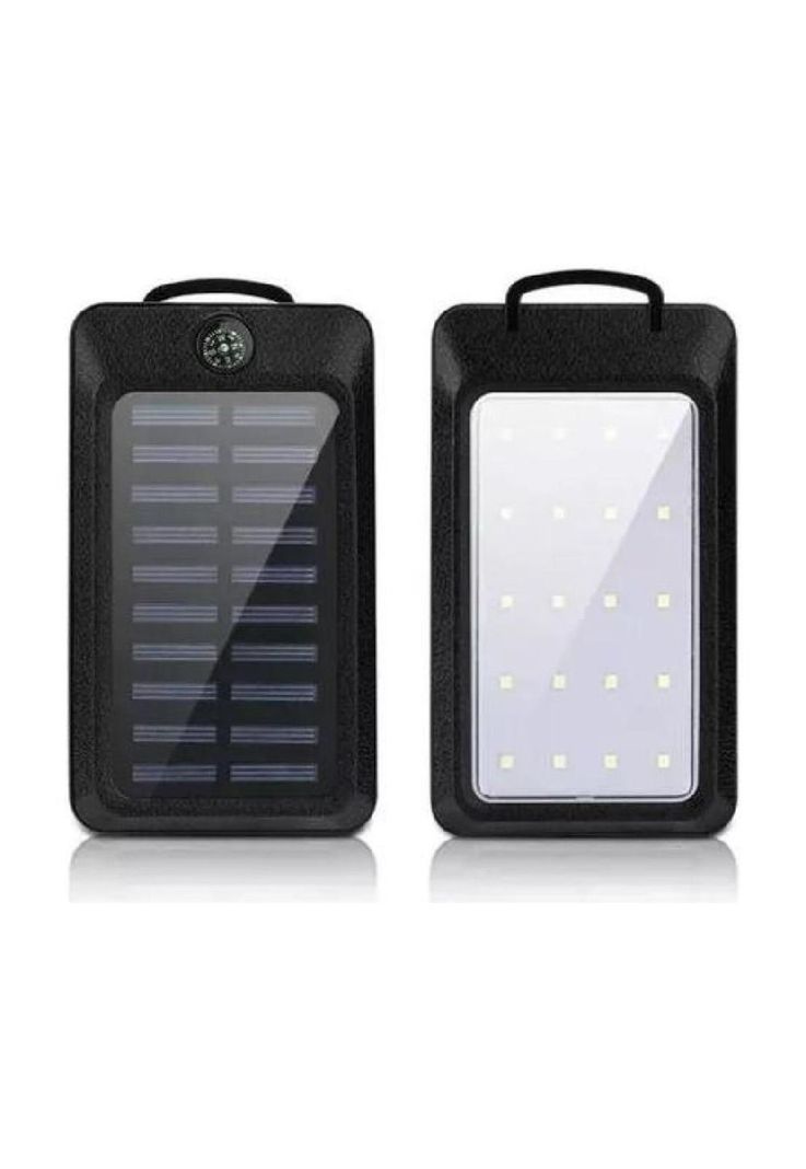 Solar power bank 20,000 mAh, cargador solar impermeable, color negro-2