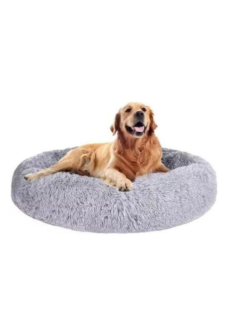 Cama para mascotas antiestrés 90 cm talla XXL gris-1