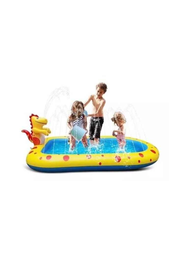 Piscina inflable 170x110x45 cm dino delfín lanza chorro agua-1