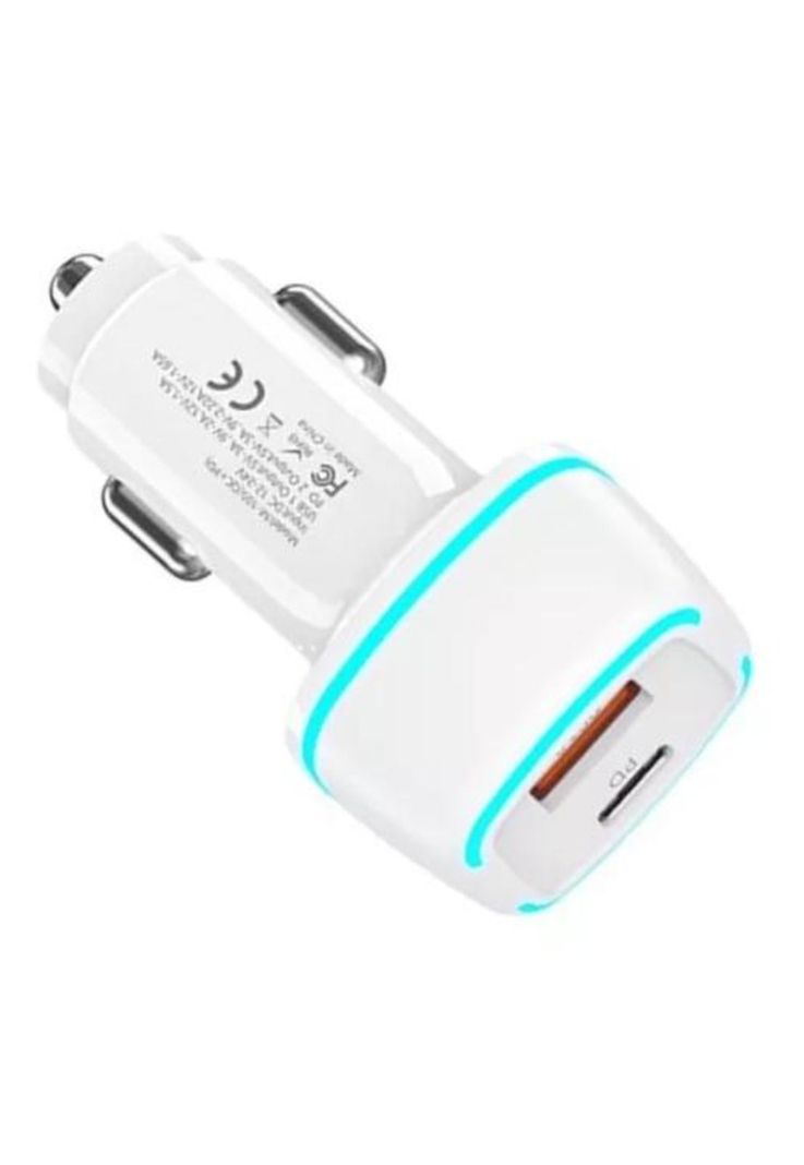 Cargador de teléfono para auto carga rápida blanco-1