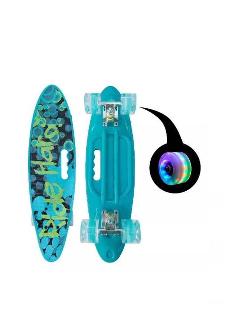 Skate Penny Ride Hard ruedas LED niños, turquesa-1