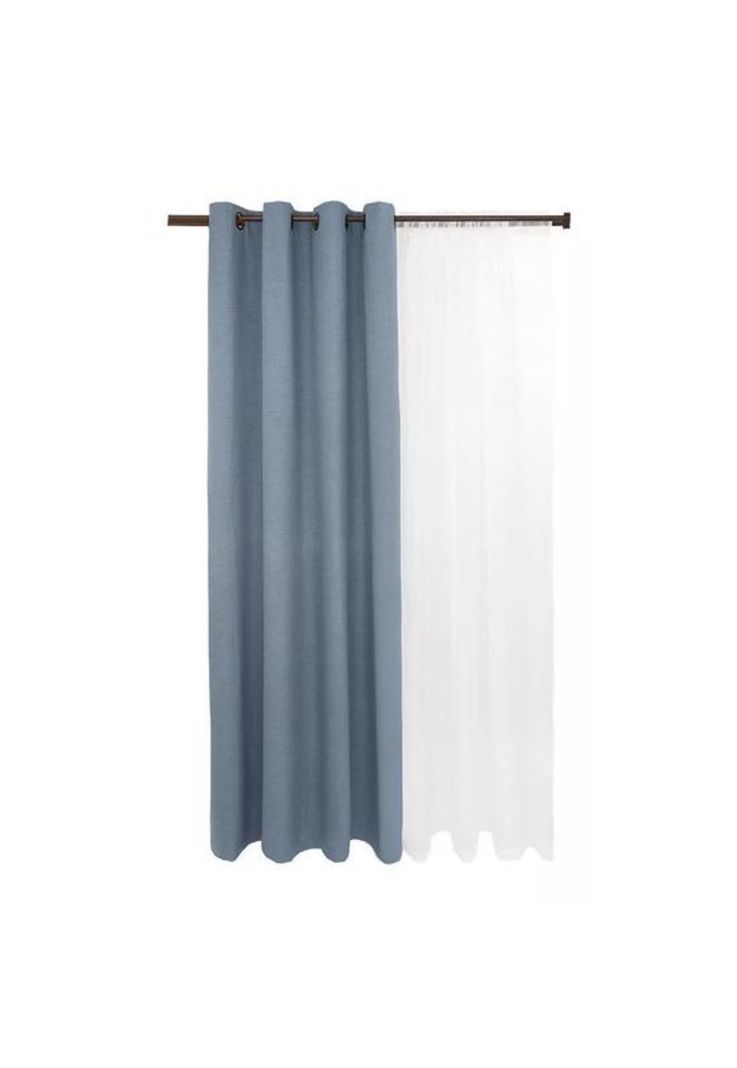 Set blackout 6 piezas térmico lino 140x220 cm, azulino-1