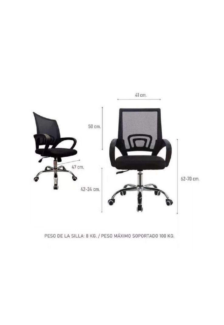 Silla de escritorio ergonómica Lumax Ezri con tapizado de mesh negra-2