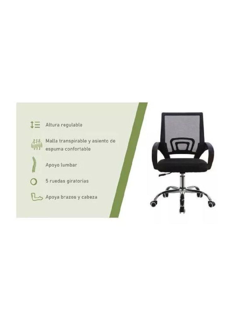 Silla de escritorio ergonómica Lumax Ezri con tapizado de mesh negra-3