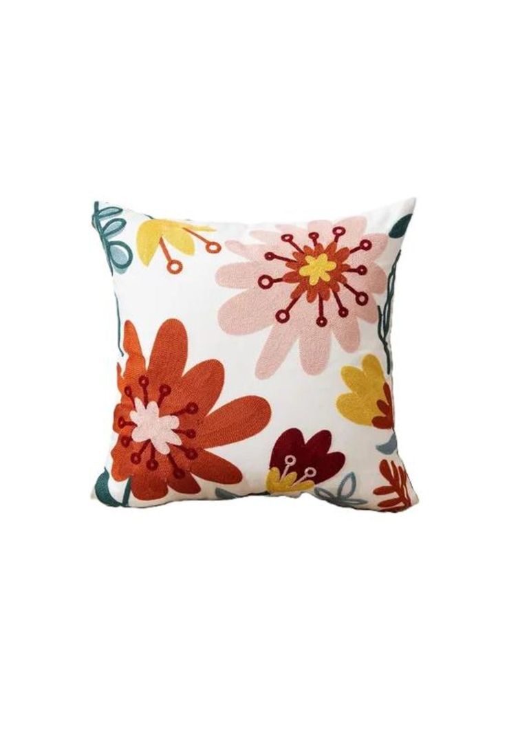 Pack de 4 Fundas para Cojines Sin Relleno con Diseños Bordados Multicolorido-0