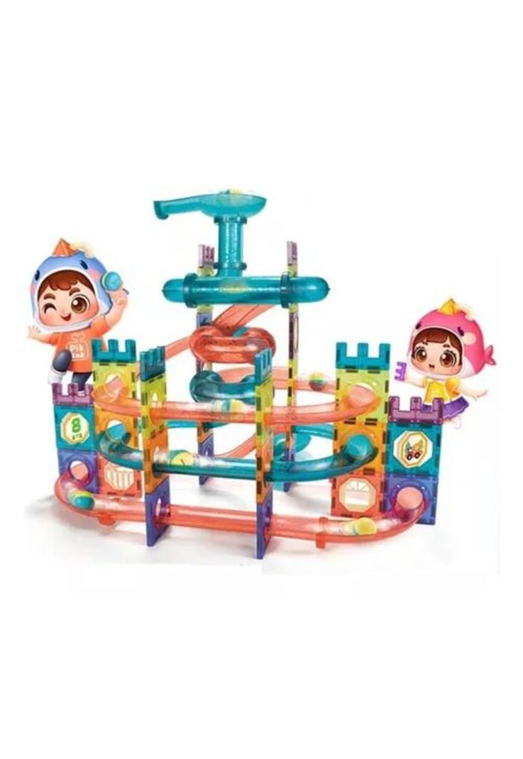 Bloques magnéticos de construcción didácticos y bolitas 131 piezas multicolor-0