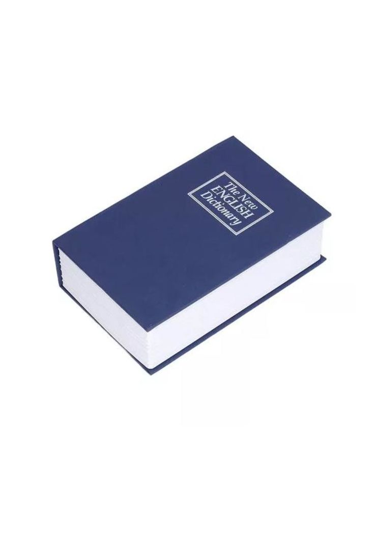 Caja fuerte simulada libro cofre seguridad color azul-0