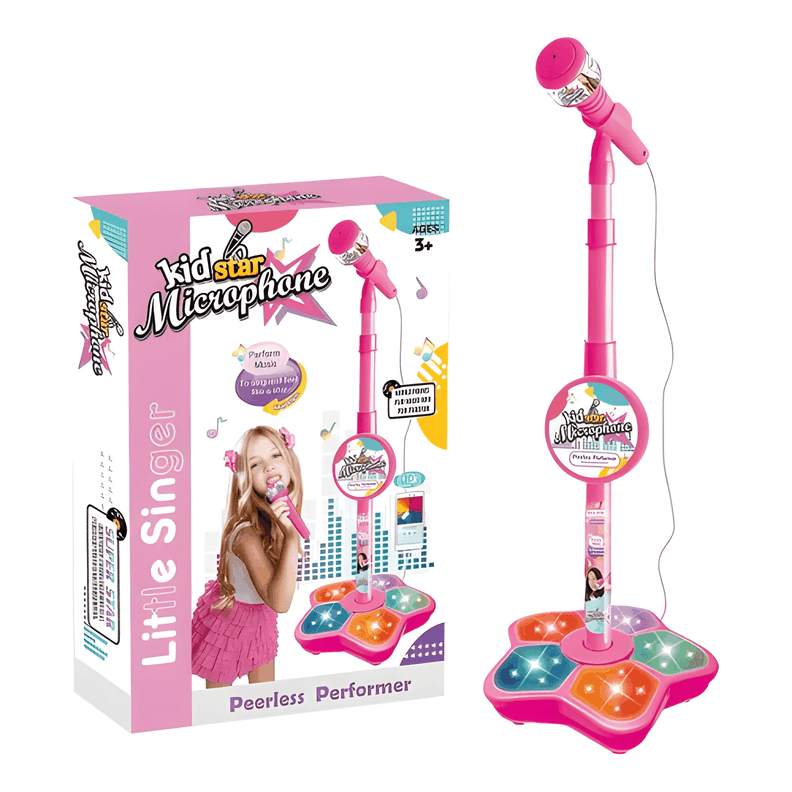 Protech Infantil karaoke micrófono juguete de niños con base Rosa
