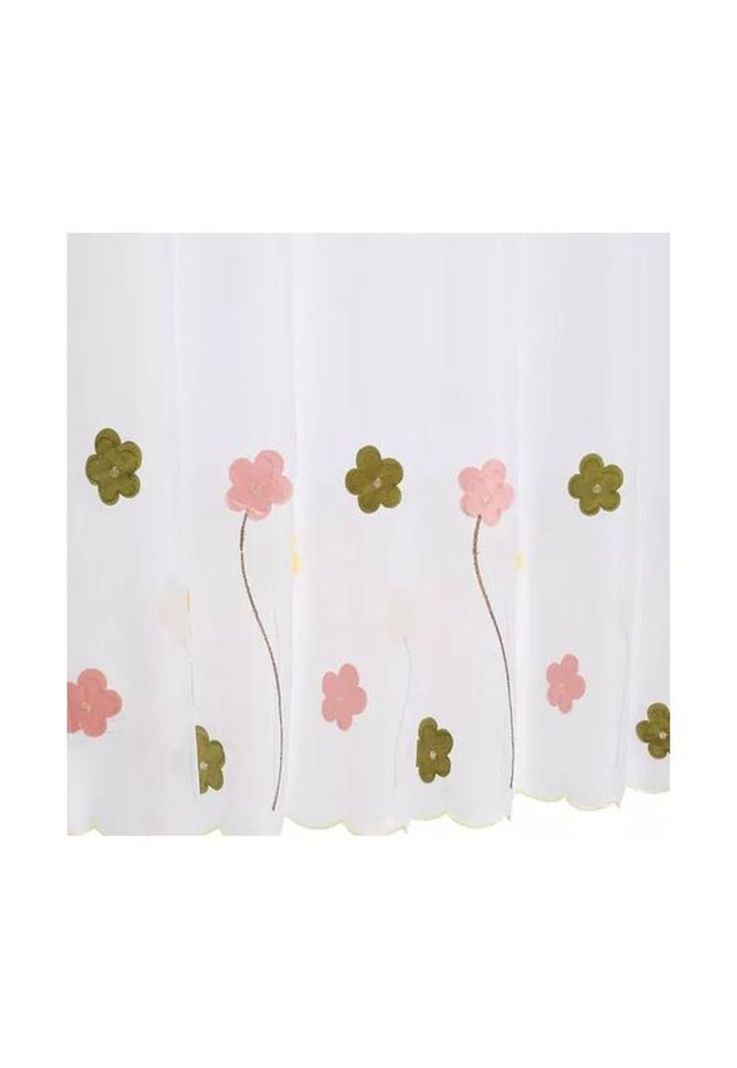 Cortina velo cocina JX 120x135 cm, petunias blanca-1