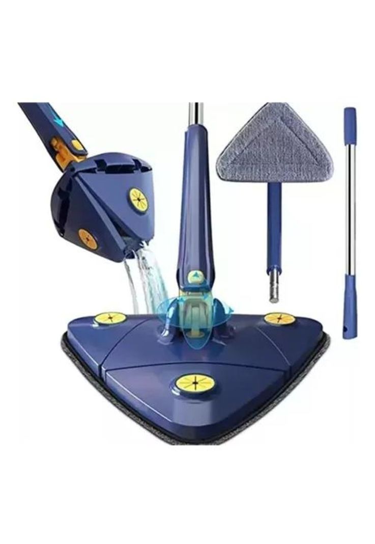 Mopa trapeador gira 360° triangular escurridor automático azul-0