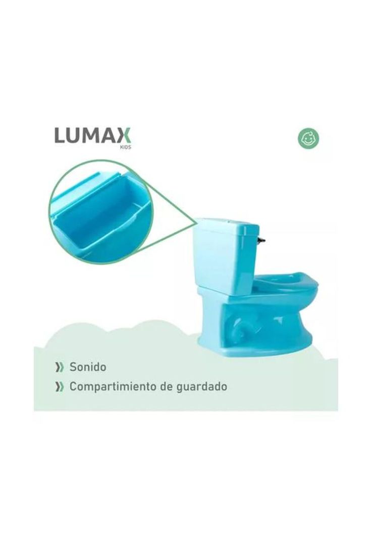 Pelela de aprendizaje tipo WC con sonido, color celeste-1