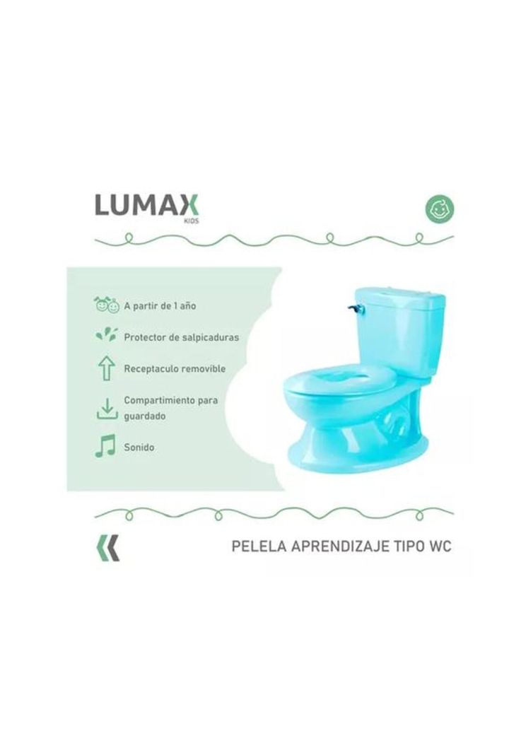 Pelela de aprendizaje tipo WC con sonido, color celeste-4